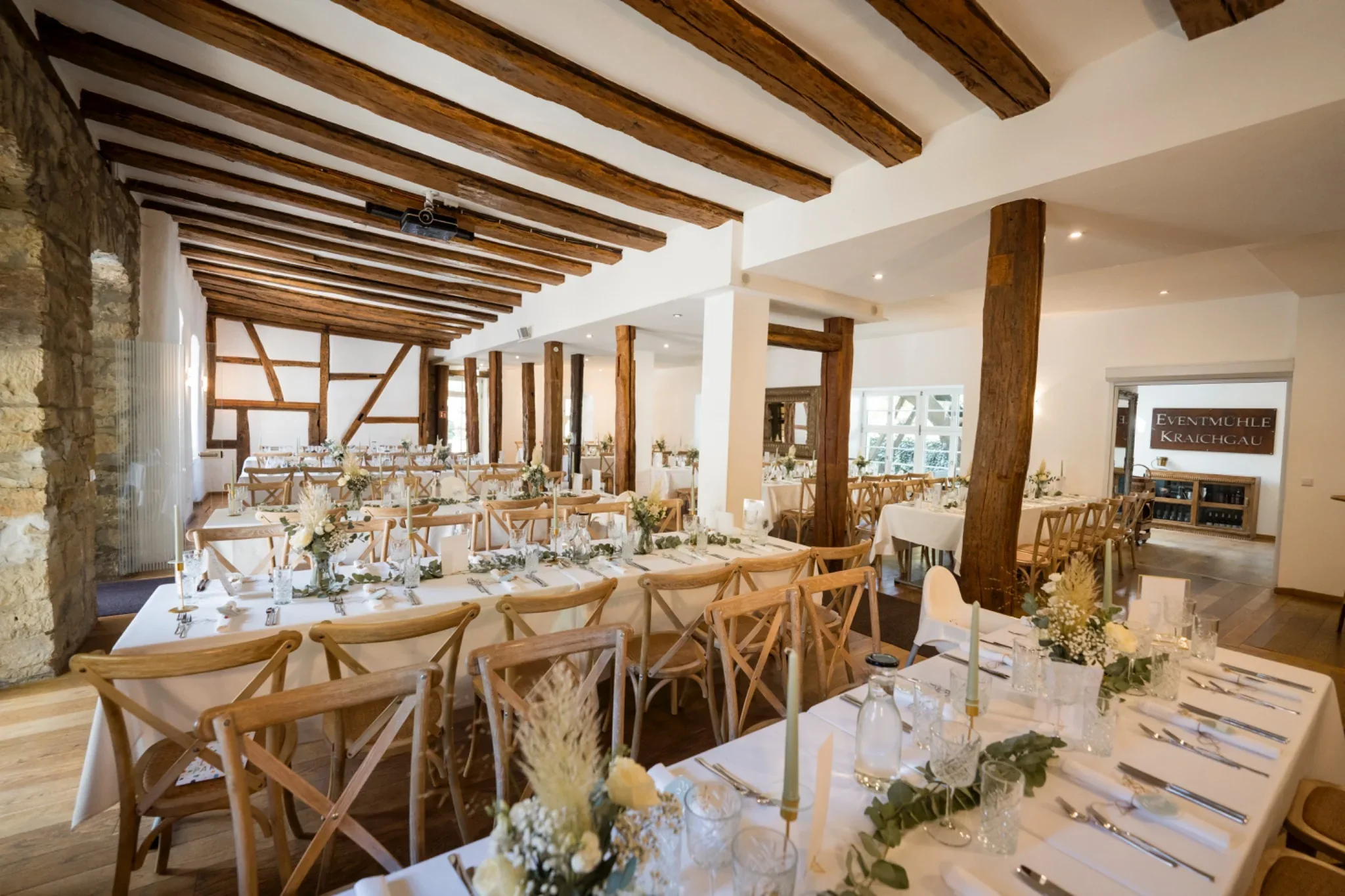 Sitzplan und Details der Tischordnung bei der Hochzeit in der Eventmühle Kraichgau