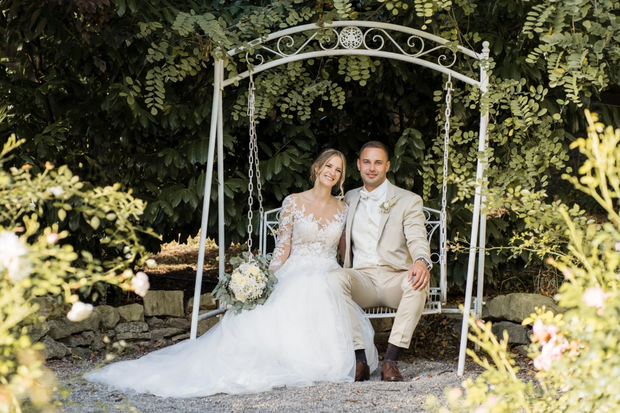 Marie und Nassim gemeinsam mit ihrer Familie
